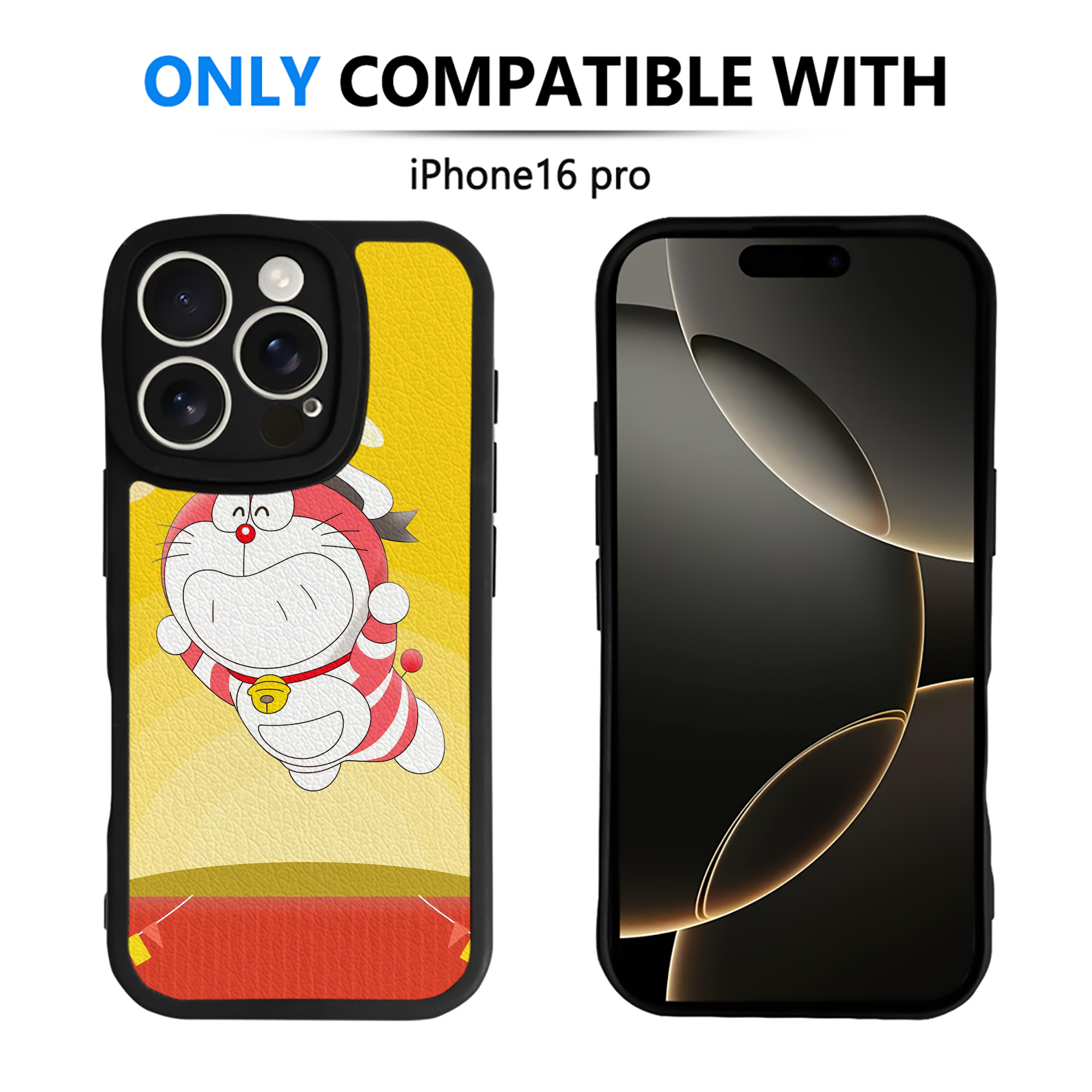 （画像用） ドラえもん Doraemon 【iPhone 16シリーズ対応】シリコンスマホケース（レザー調） 材質：シリコン